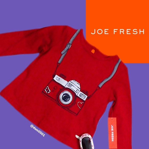 Joe Fresh Other - NWT Joe Fresh Girls Red Camera Graphic Long Sleeve